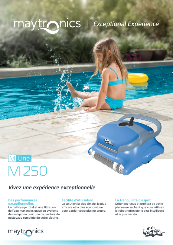 Robot M 250 Dolphin Maytronics electrique autonome pour fond compliqué jusque 10 m de long à Sisteron 04