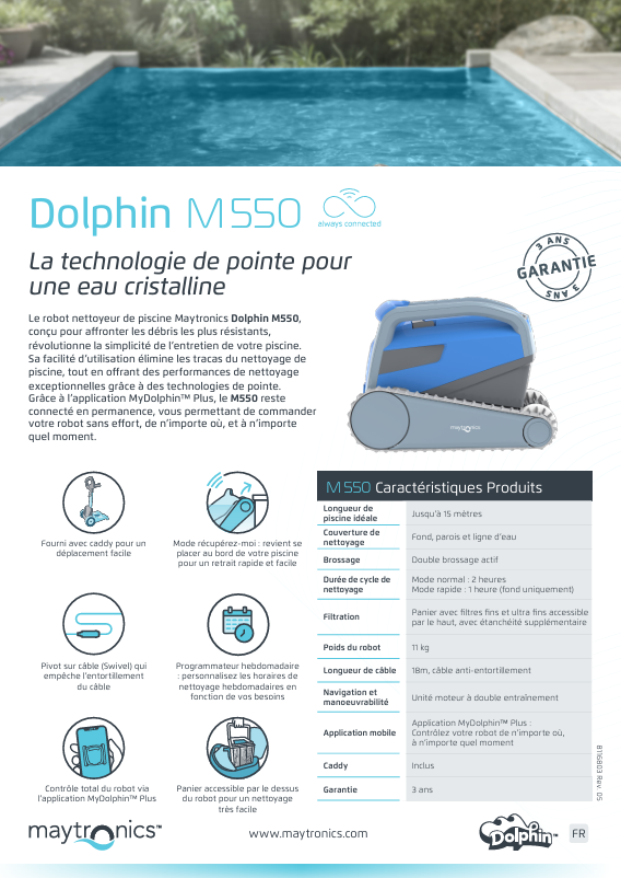 Robot M 550 Dolphin Maytronics électrique Pour piscine difficile  jusque 10 m de long à Castellane 04