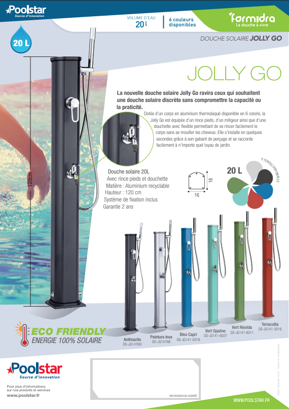 Douche Solaire Joly Go Compact, écologique économique à Manosque 04