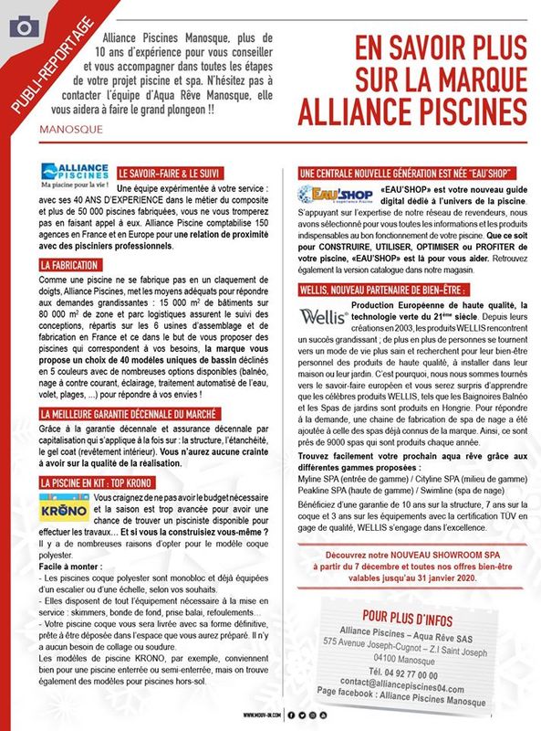 Alliance piscines Manosque 04